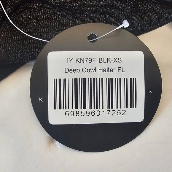 NWT KN KLASSY NETWORK DEEP COWL HALTER WITH BRA/PADS BLACK SZ XS - Picture 5 of 9